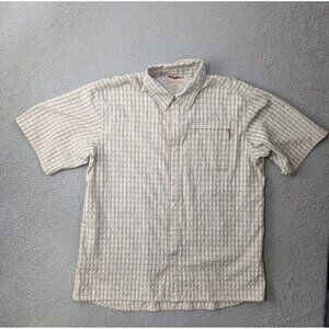 Simms Fishing Shirt XL Short Sleeve Button Technical Seersucker Style